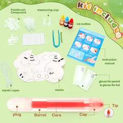 Color Science Activity DIY Craft for Kids Ages 5-10 Years Animal Mask Painting Kit Color Mixing Gift (Green)