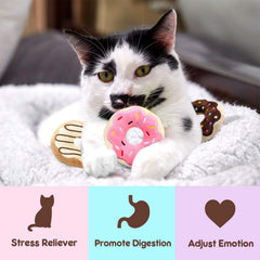 CiyvoLyeen 6 Pack Donut Cat Catnip Toys