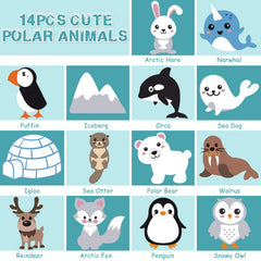 CiyvoLyeen Polar Animals Sewing Kit for Kids, 14PCS DIY Educational Gift for Boys and Girls