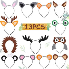 13PCS Woodland Animal Headbands  Safari Hair Hoop