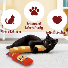 CiyvoLyeen 2PCS Catnip Toy, Bread Wine Bottle Cat